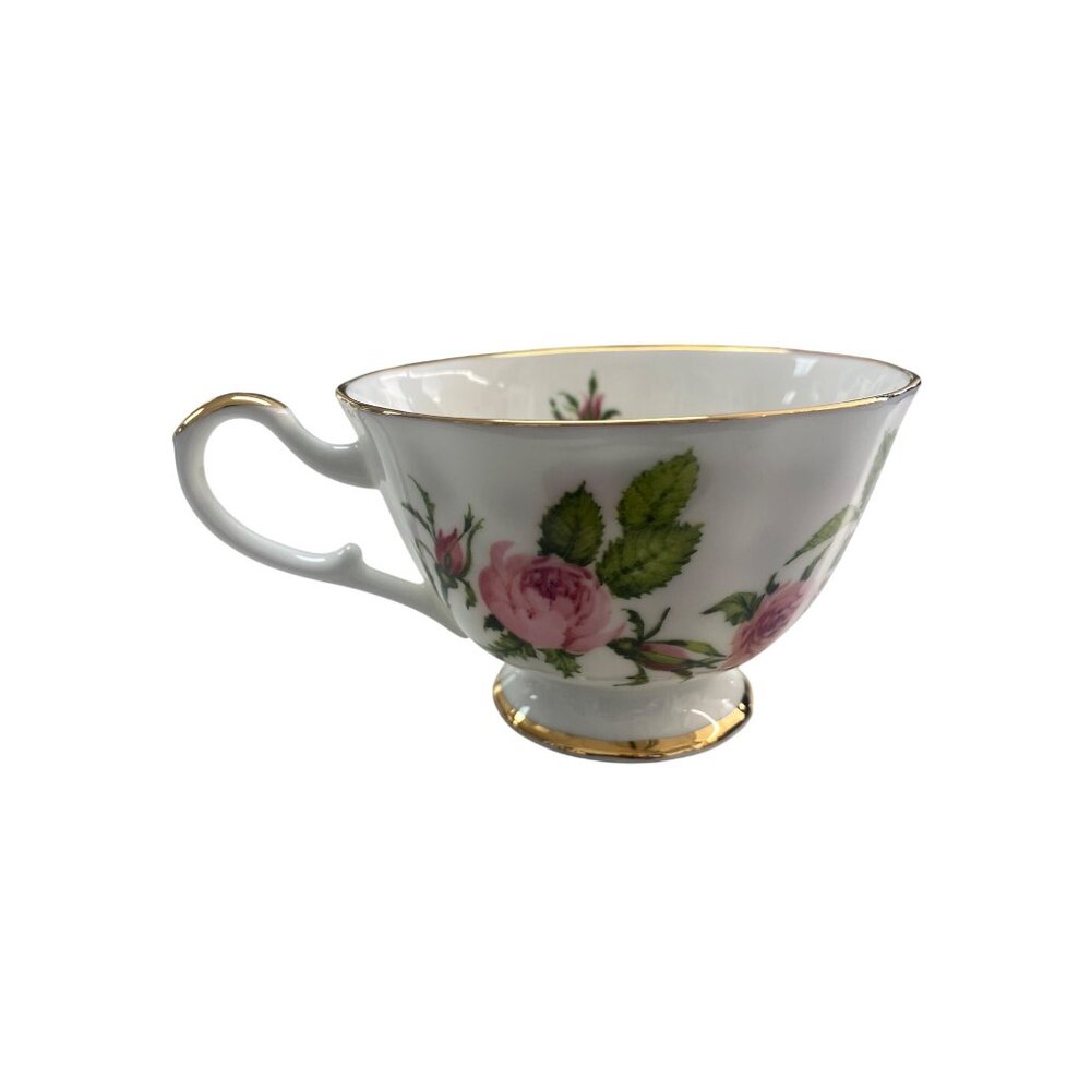 Vintage Avon Floral Bone China Tea Cup & Saucer Set Gold Trim 1991 Honor Society - Picture 2 of 11